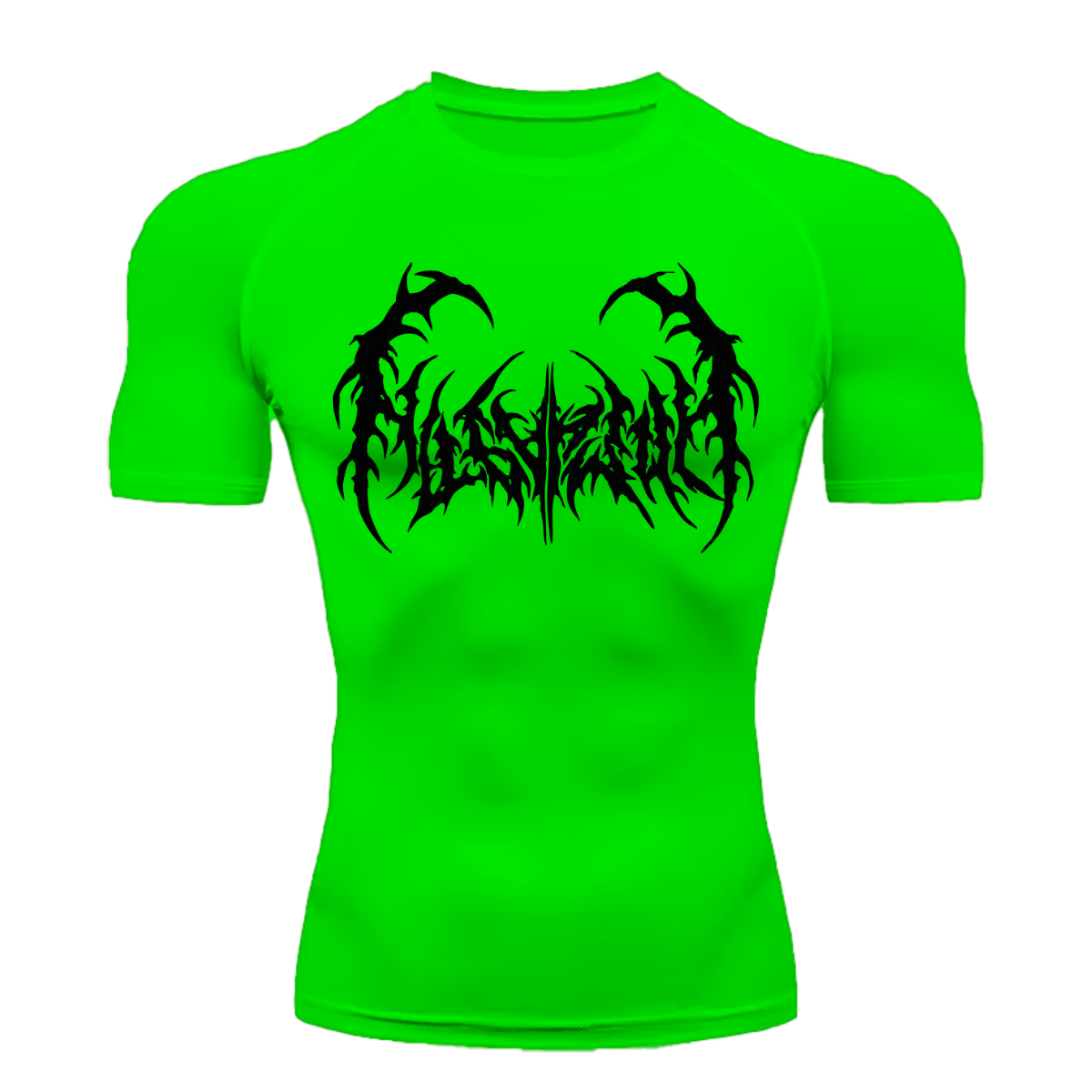 Camiseta Curta Compressão Proteção UV Cyber Tribal Dark Metal Frente