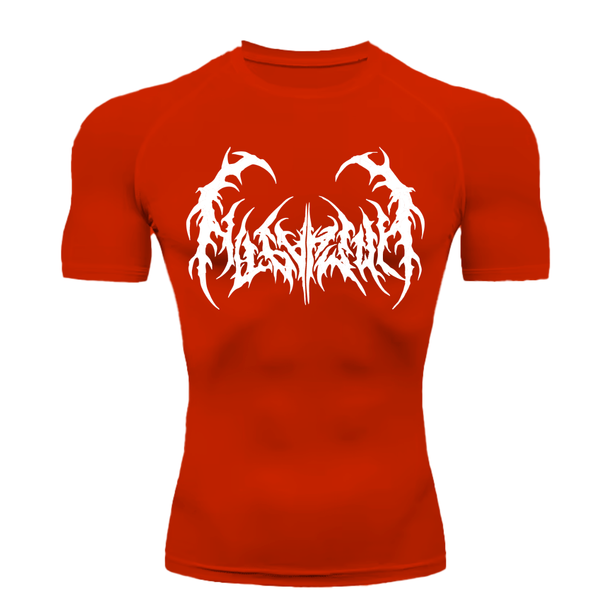 Camiseta Curta Compressão Proteção UV Cyber Tribal Dark Metal Frente
