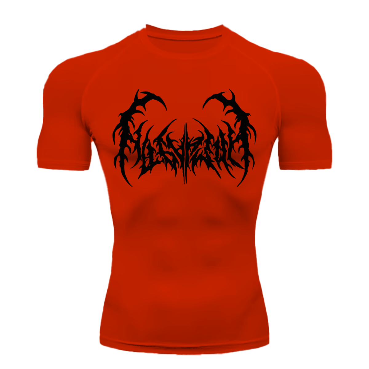 Camiseta Curta Compressão Proteção UV Cyber Tribal Dark Metal Frente