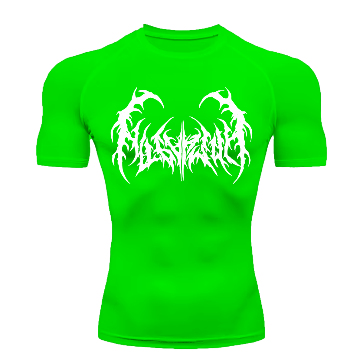 Camiseta Curta Compressão Proteção UV Cyber Tribal Dark Metal Frente
